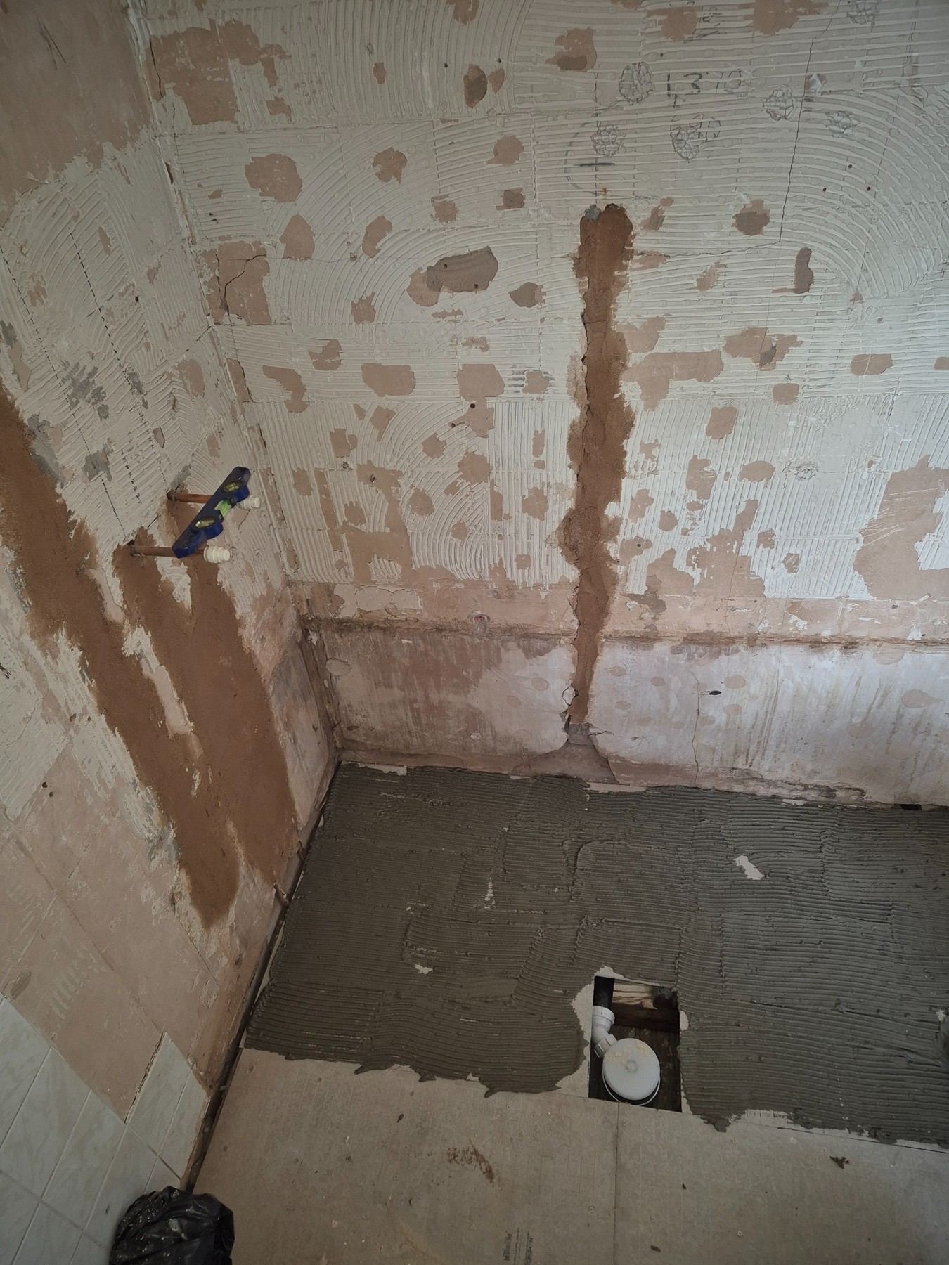 Bathroom first fix plumbing and waste pipework
